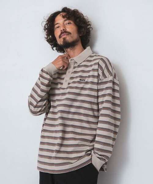 Sonny Label/サニーレーベル OOPS レトロボーダーロングTシャツ ライトベージュ XL Sonny Label/サニーレーベル OOPS レトロボーダーロングTシャツ ライトベージュ XL