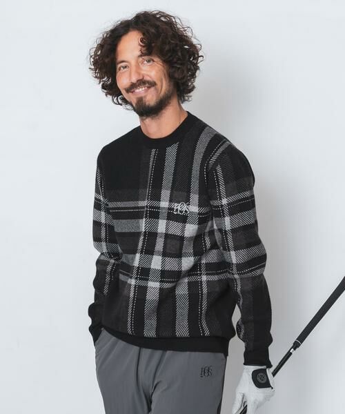 Sonny Label/サニーレーベル OOPS ビッグチェックニット ブラック L Sonny Label/サニーレーベル OOPS ビッグチェックニット ブラック L