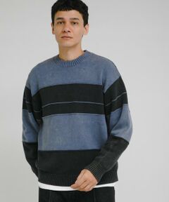 Sonny Label / サニーレーベル ニット・セーター | ピグメントパネルボーダーニット