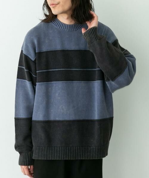 Sonny Label / サニーレーベル ニット・セーター | ピグメントパネルボーダーニット | 詳細10