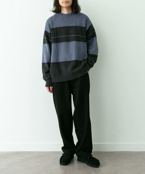 Sonny Label / サニーレーベル ニット・セーター | ピグメントパネルボーダーニット | 詳細12