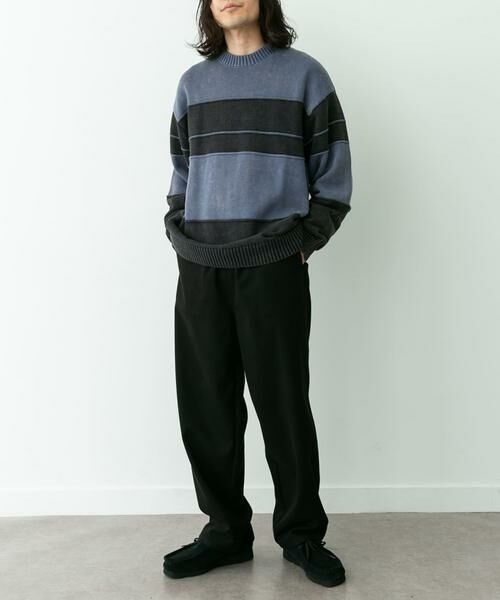 Sonny Label / サニーレーベル ニット・セーター | ピグメントパネルボーダーニット | 詳細13