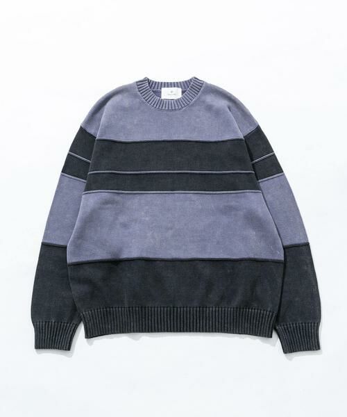 Sonny Label / サニーレーベル ニット・セーター | ピグメントパネルボーダーニット | 詳細14