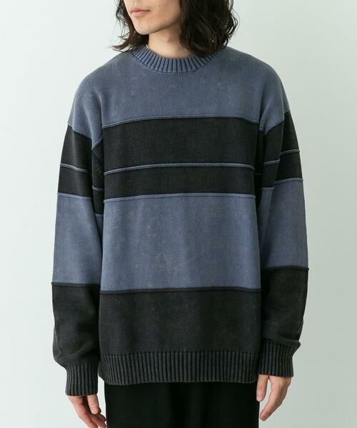 Sonny Label / サニーレーベル ニット・セーター | ピグメントパネルボーダーニット | 詳細15