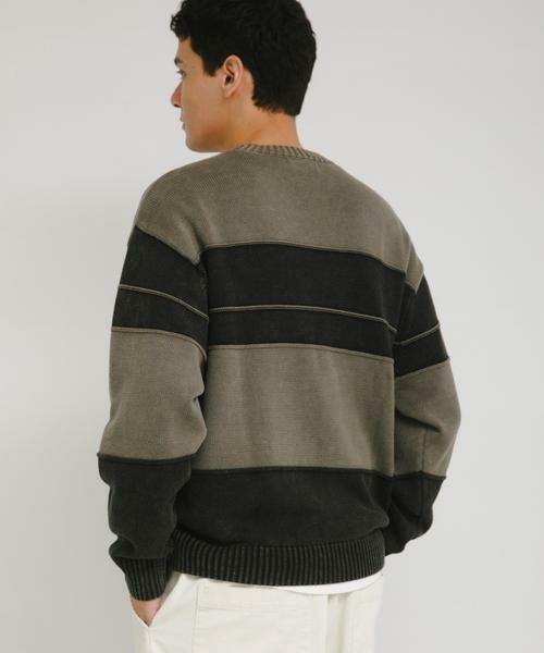 Sonny Label / サニーレーベル ニット・セーター | ピグメントパネルボーダーニット | 詳細24