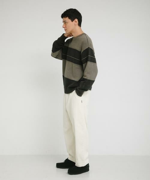Sonny Label / サニーレーベル ニット・セーター | ピグメントパネルボーダーニット | 詳細28