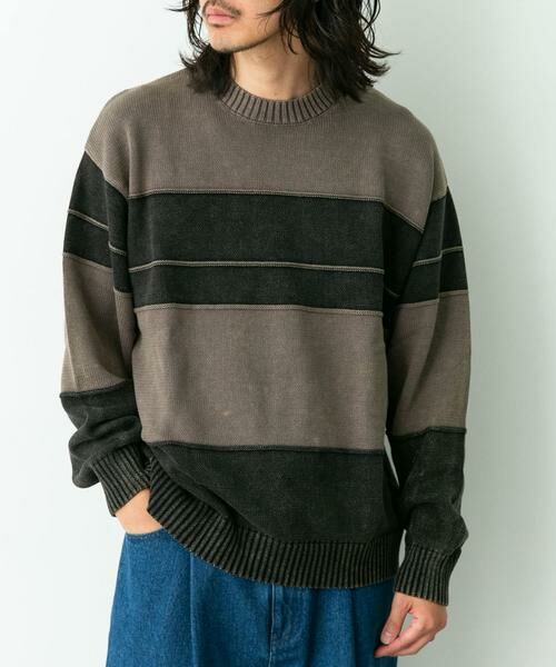 Sonny Label / サニーレーベル ニット・セーター | ピグメントパネルボーダーニット | 詳細30