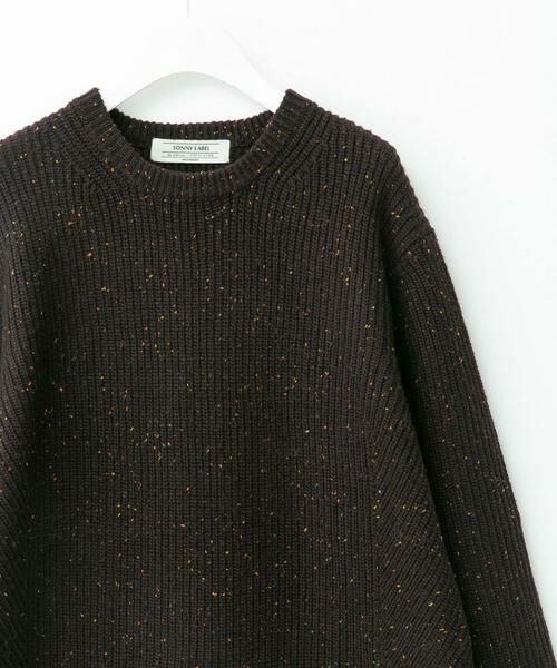 Sonny Label/サニーレーベル ウォッシャブルウール混クルーネックニット ダークブラウン XL Sonny Label/サニーレーベル ウォッシャブルウール混クルーネックニット ダークブラウン XL