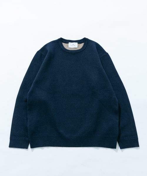 Sonny Label/サニーレーベル 抗ピルウォッシャブルクルーネックニット ネイビー XL Sonny Label/サニーレーベル 抗ピルウォッシャブルクルーネックニット ネイビー XL