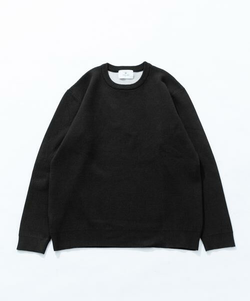 Sonny Label/サニーレーベル 抗ピルウォッシャブルクルーネックニット ブラック M Sonny Label/サニーレーベル 抗ピルウォッシャブルクルーネックニット ブラック M