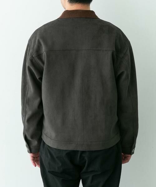 Sonny Label / サニーレーベル ブルゾン | 襟切替スウェードタッチシャツジャケット | 詳細16