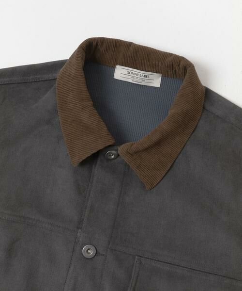 Sonny Label / サニーレーベル ブルゾン | 襟切替スウェードタッチシャツジャケット | 詳細18