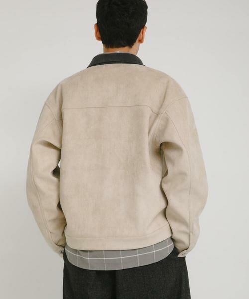 Sonny Label / サニーレーベル ブルゾン | 襟切替スウェードタッチシャツジャケット | 詳細22