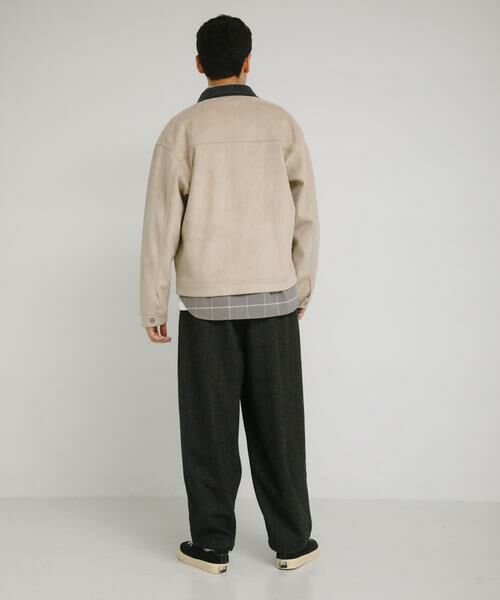 Sonny Label / サニーレーベル ブルゾン | 襟切替スウェードタッチシャツジャケット | 詳細26