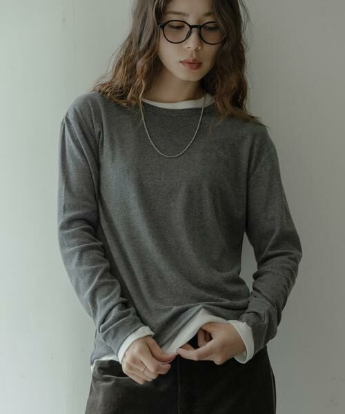 Sonny Label/サニーレーベル 『UR TECH』蓄熱ベーシックロングTシャツ チャコールグレー FREE Sonny Label/サニーレーベル 『UR TECH』蓄熱ベーシックロングTシャツ チャコールグレー FREE