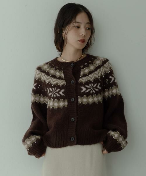 Sonny Label / サニーレーベル ニット・セーター | 求心柄ニットカーディガン | 詳細1