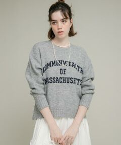 Sonny Label / サニーレーベル ニット・セーター | 『洗濯可』ジャガードロゴニットプルオーバー