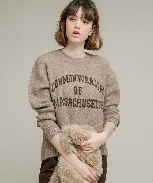 Sonny Label / サニーレーベル ニット・セーター | 『洗濯可』ジャガードロゴニットプルオーバー | 詳細2