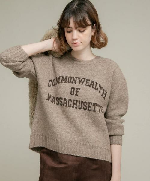 Sonny Label / サニーレーベル ニット・セーター | 『洗濯可』ジャガードロゴニットプルオーバー | 詳細4