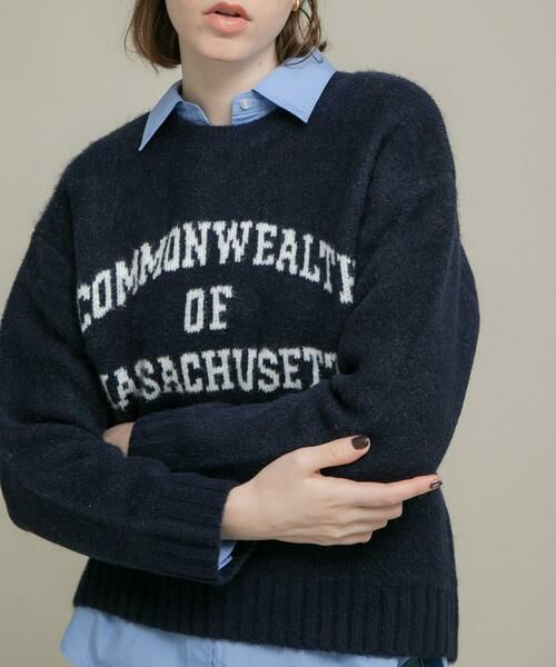 Sonny Label / サニーレーベル ニット・セーター | 『洗濯可』ジャガードロゴニットプルオーバー | 詳細9