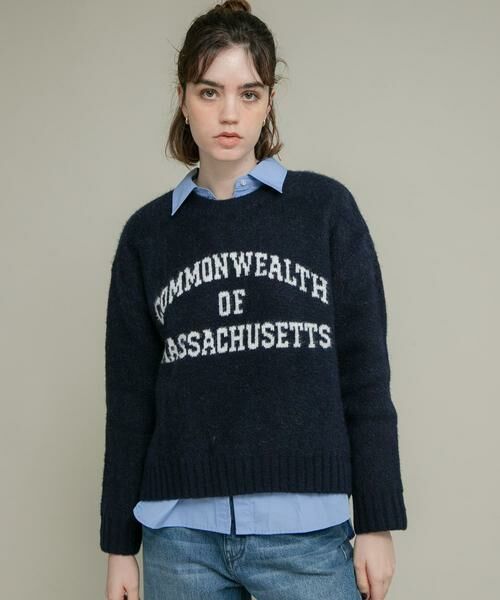 Sonny Label / サニーレーベル ニット・セーター | 『洗濯可』ジャガードロゴニットプルオーバー | 詳細10