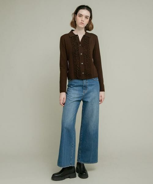 Sonny Label / サニーレーベル ニット・セーター | シルク混フリルニットシャツ | 詳細6