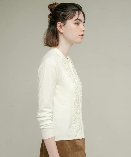 Sonny Label / サニーレーベル ニット・セーター | シルク混フリルニットシャツ | 詳細14