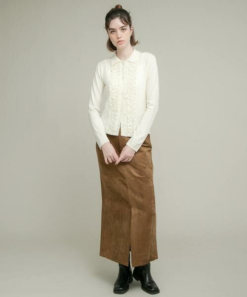 Sonny Label / サニーレーベル ニット・セーター | シルク混フリルニットシャツ | 詳細15
