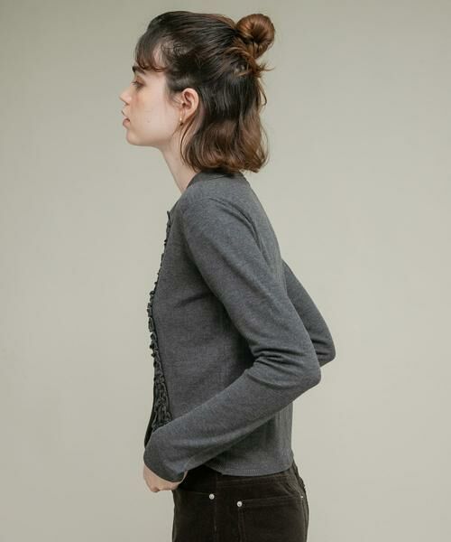 Sonny Label / サニーレーベル ニット・セーター | シルク混フリルニットシャツ | 詳細22