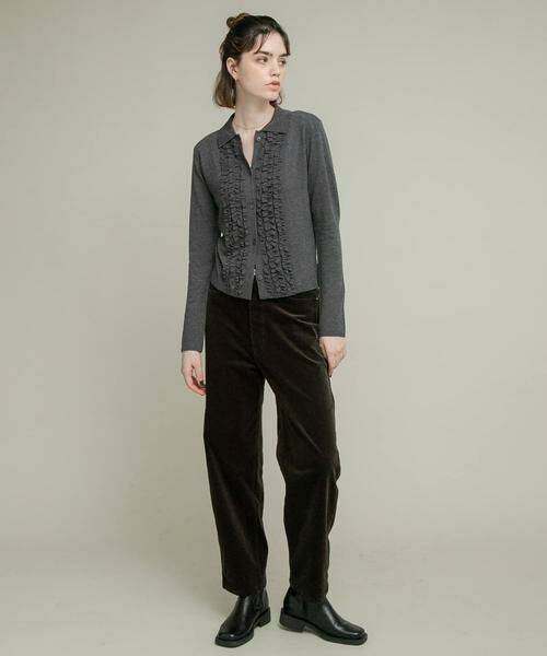 Sonny Label / サニーレーベル ニット・セーター | シルク混フリルニットシャツ | 詳細24