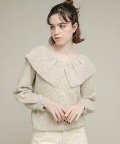 Sonny Label / サニーレーベル ニット・セーター | 『WEB限定』フリルカラーアゼニット