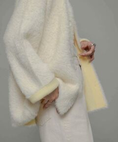 Sonny Label / サニーレーベル カーディガン・ボレロ | ダブルフェイスバイカラーカーディガン