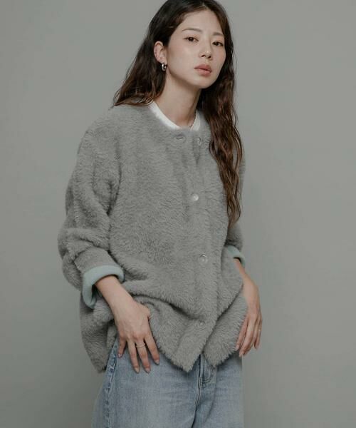 Sonny Label / サニーレーベル カーディガン・ボレロ | ダブルフェイスバイカラーカーディガン | 詳細12