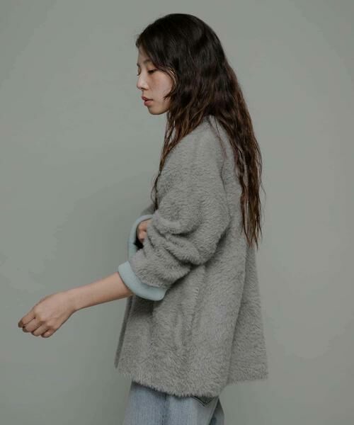 Sonny Label / サニーレーベル カーディガン・ボレロ | ダブルフェイスバイカラーカーディガン | 詳細13