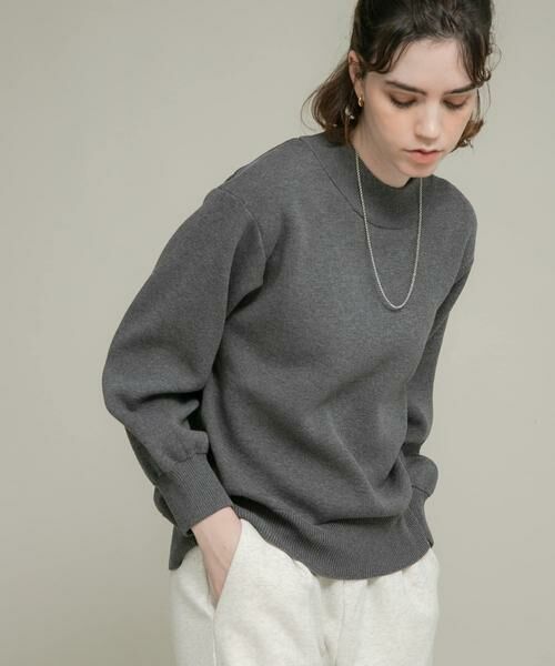 Sonny Label / サニーレーベル ニット・セーター | モックネックスウェットライクニットプルオーバー | 詳細24