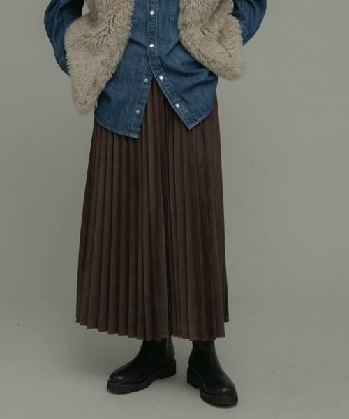 Sonny Label / サニーレーベル スカート | フェイクスウェードプリーツスカート | 詳細1
