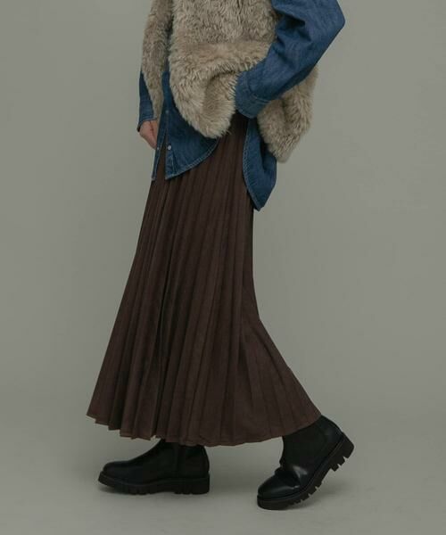 Sonny Label / サニーレーベル スカート | フェイクスウェードプリーツスカート | 詳細2