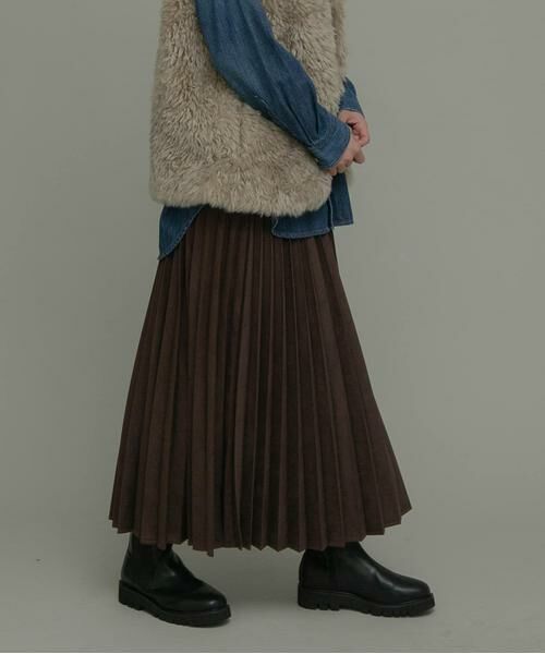 Sonny Label / サニーレーベル スカート | フェイクスウェードプリーツスカート | 詳細4