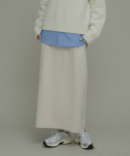 Sonny Label/サニーレーベル 『UR TECH』蓄熱ジャージーIラインスカート アイボリー FREE