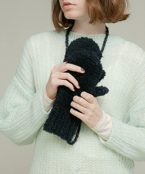 Sonny Label / サニーレーベル 手袋 | ラメブークレーニットミトン | 詳細1