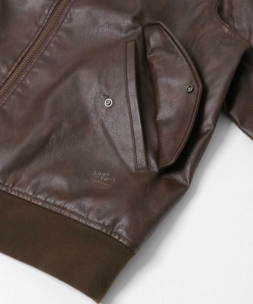 Sonny Label / サニーレーベル レザーブルゾン・ジャケット | ARMY TWILL　VeganLeatherBlouson | 詳細2