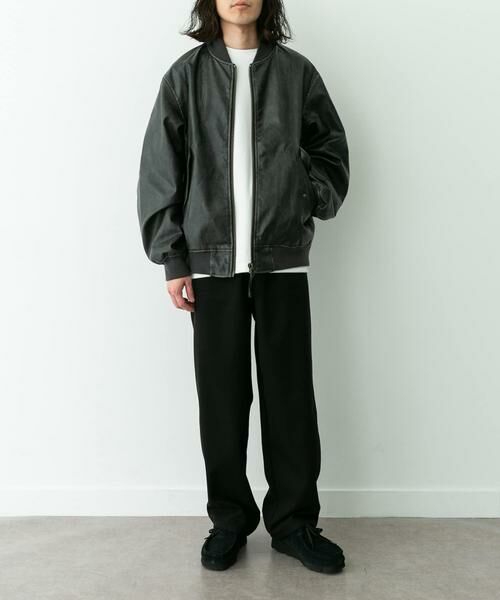 Sonny Label / サニーレーベル レザーブルゾン・ジャケット | ARMY TWILL　VeganLeatherBlouson | 詳細3