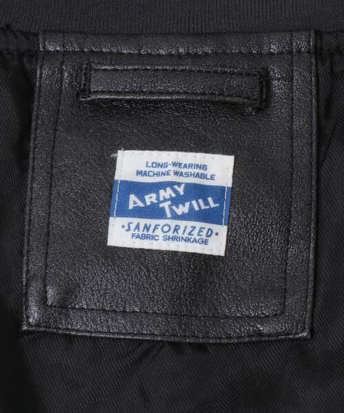 Sonny Label / サニーレーベル レザーブルゾン・ジャケット | ARMY TWILL　VeganLeatherBlouson | 詳細12