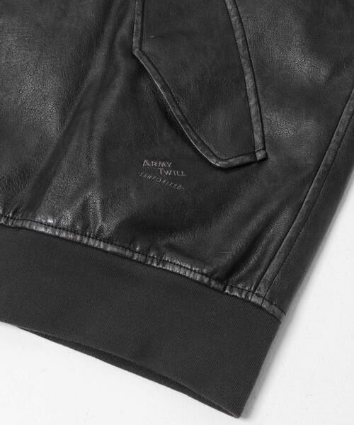 Sonny Label / サニーレーベル レザーブルゾン・ジャケット | ARMY TWILL　VeganLeatherBlouson | 詳細9