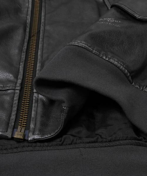 Sonny Label / サニーレーベル レザーブルゾン・ジャケット | ARMY TWILL　VeganLeatherBlouson | 詳細11