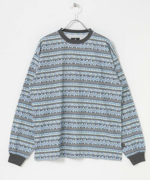 Sonny Label/サニーレーベル MAGIC NUMBER FLOWER BORDER LONG-SLEEVE T-SHIRTS ブルー M Sonny Label/サニーレーベル MAGIC NUMBER FLOWER BORDER LONG-SLEEVE T-SHIRTS ブルー M