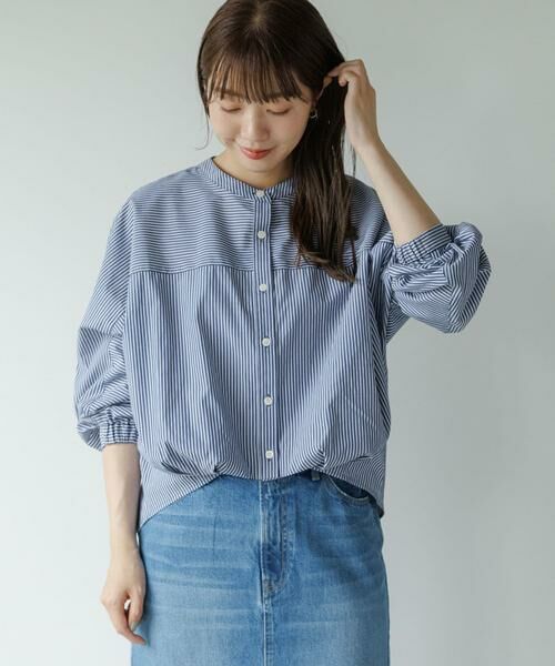 Sonny Label / サニーレーベル シャツ・ブラウス | 『WEB限定』フロントタックバンドカラーシャツ | 詳細1