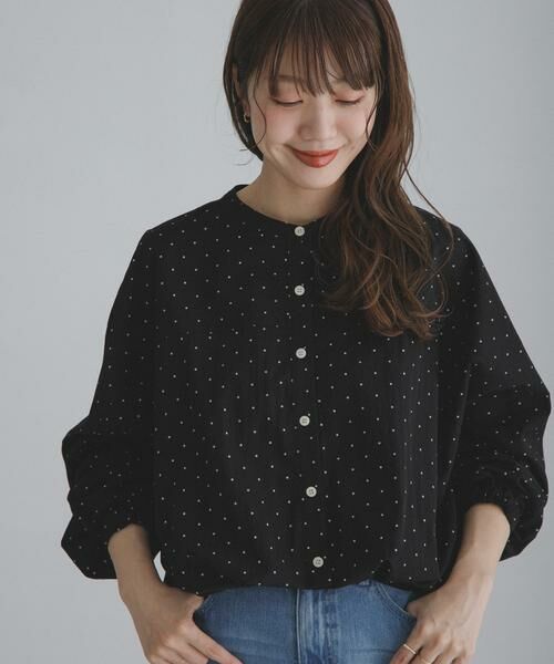 Sonny Label / サニーレーベル シャツ・ブラウス | 『WEB限定』フロントタックバンドカラーシャツ（ドット）