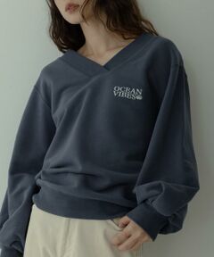 Sonny Label / サニーレーベル スウェット | Vネック刺繍スウェット