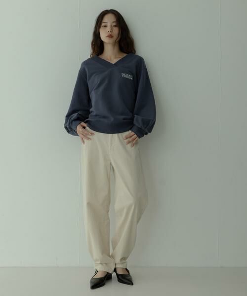 Sonny Label / サニーレーベル スウェット | Vネック刺繍スウェット | 詳細5